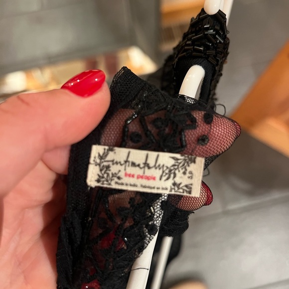 Free People Black Lace Mini Dress - Picture 7 of 7